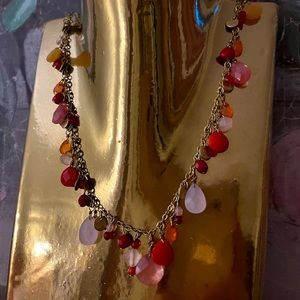 Ralph Lauren Pink Tear Drop Boho Necklace